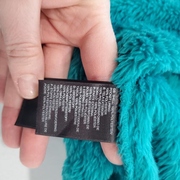 The North Face Jacket Womens Small Teal High Pile Fleece Full Zip Pockets C853F - Picture 7 of 10